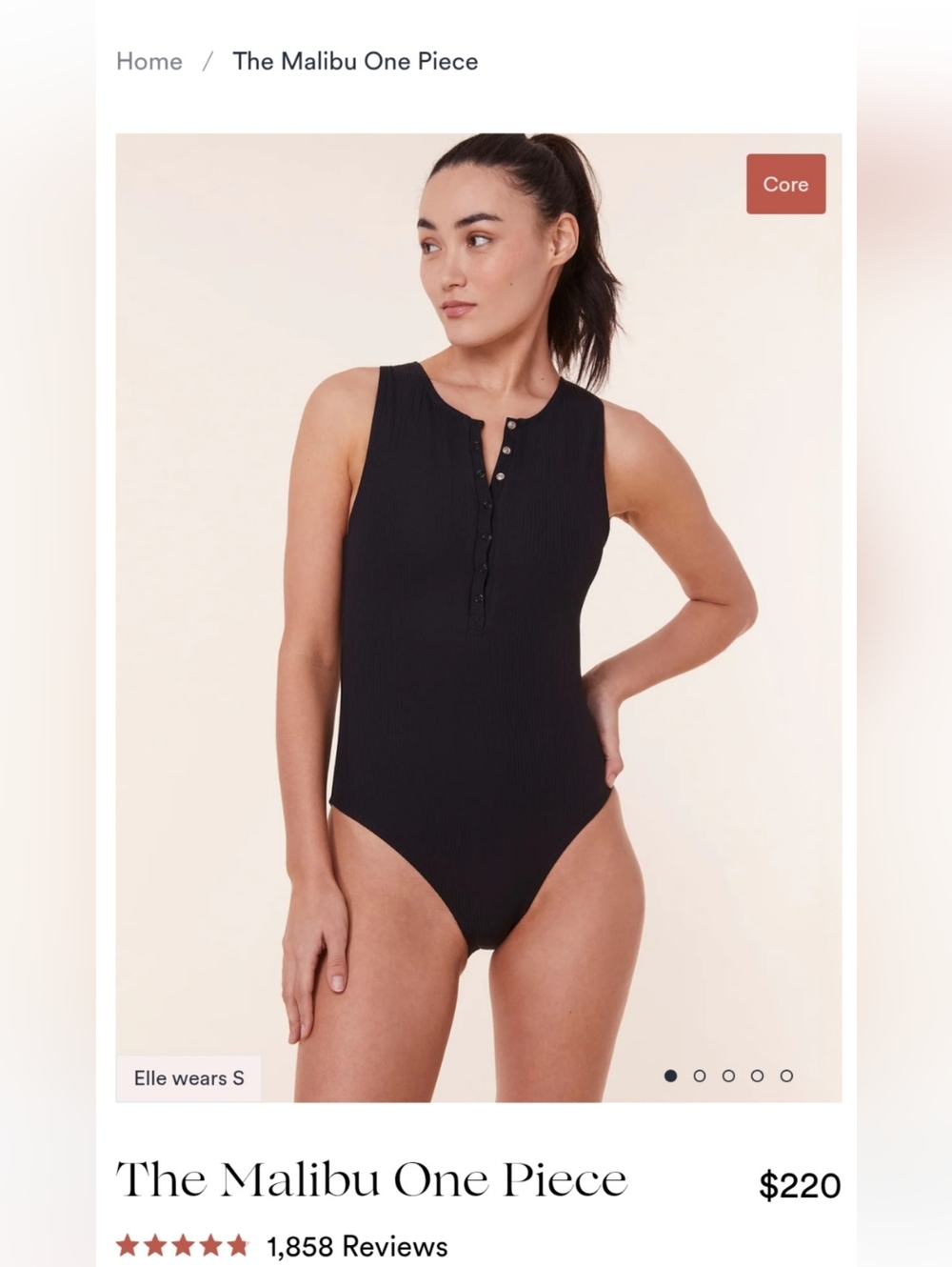 Andie Swimwear. The Malibu Ribbed One Piece